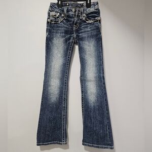 Miss Me Girls Dark Blue Washed Flare Jeans